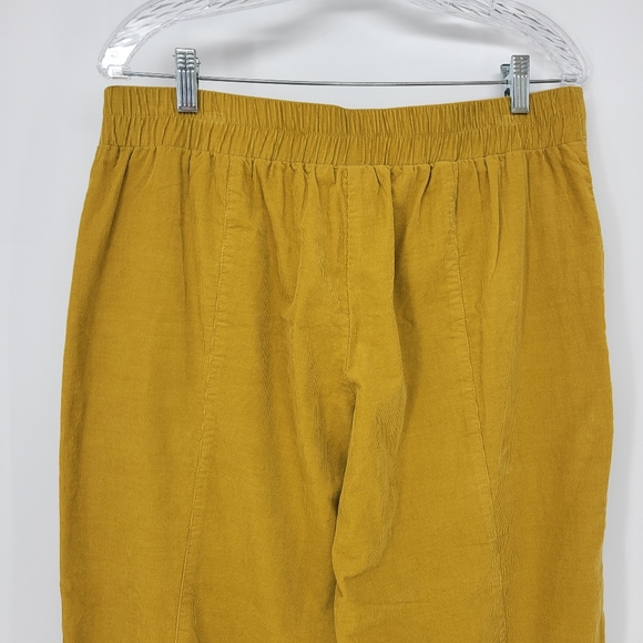 Anthropologie Ivy Jane corduroy wide leg flare pants cotton goldenrod yellow 70 - Picture 6 of 7